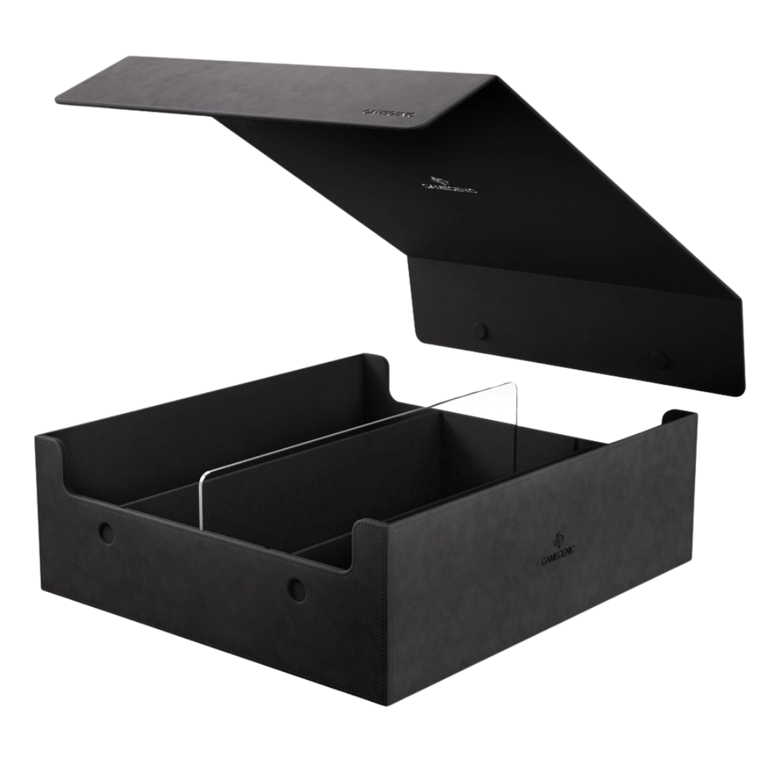 Gamegenic Collectors' Lair Black 2000ct premium trading card storage case for Pokémon and Magic collections inside