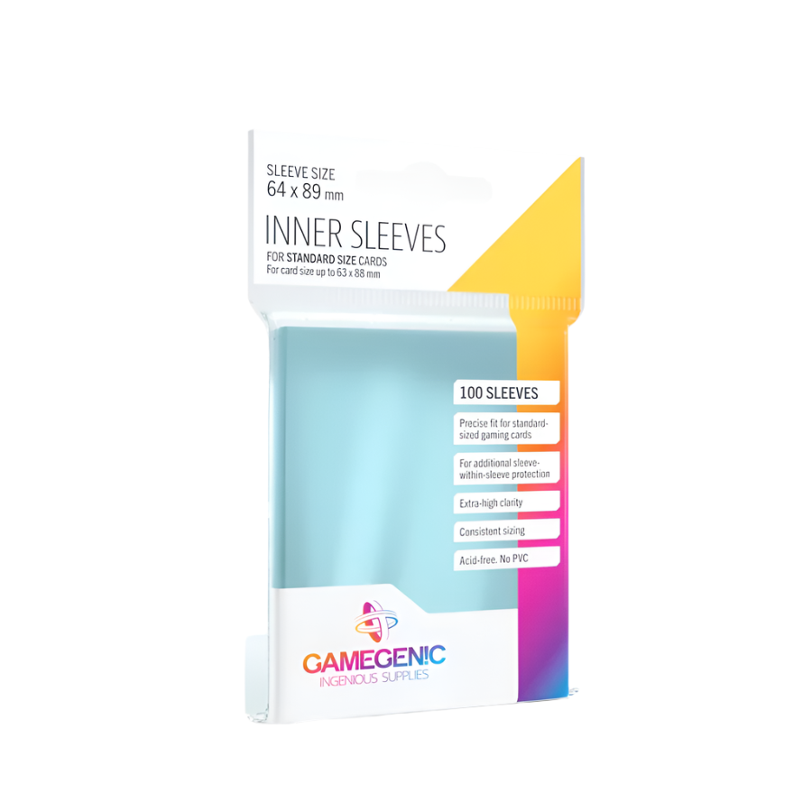 Gamegenic Inner Sleeves 100‑count 64×89 mm polypropylene for standard trading cards