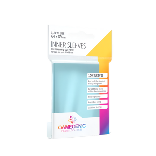 Gamegenic Inner Sleeves 100‑count 64×89 mm polypropylene for standard trading cards