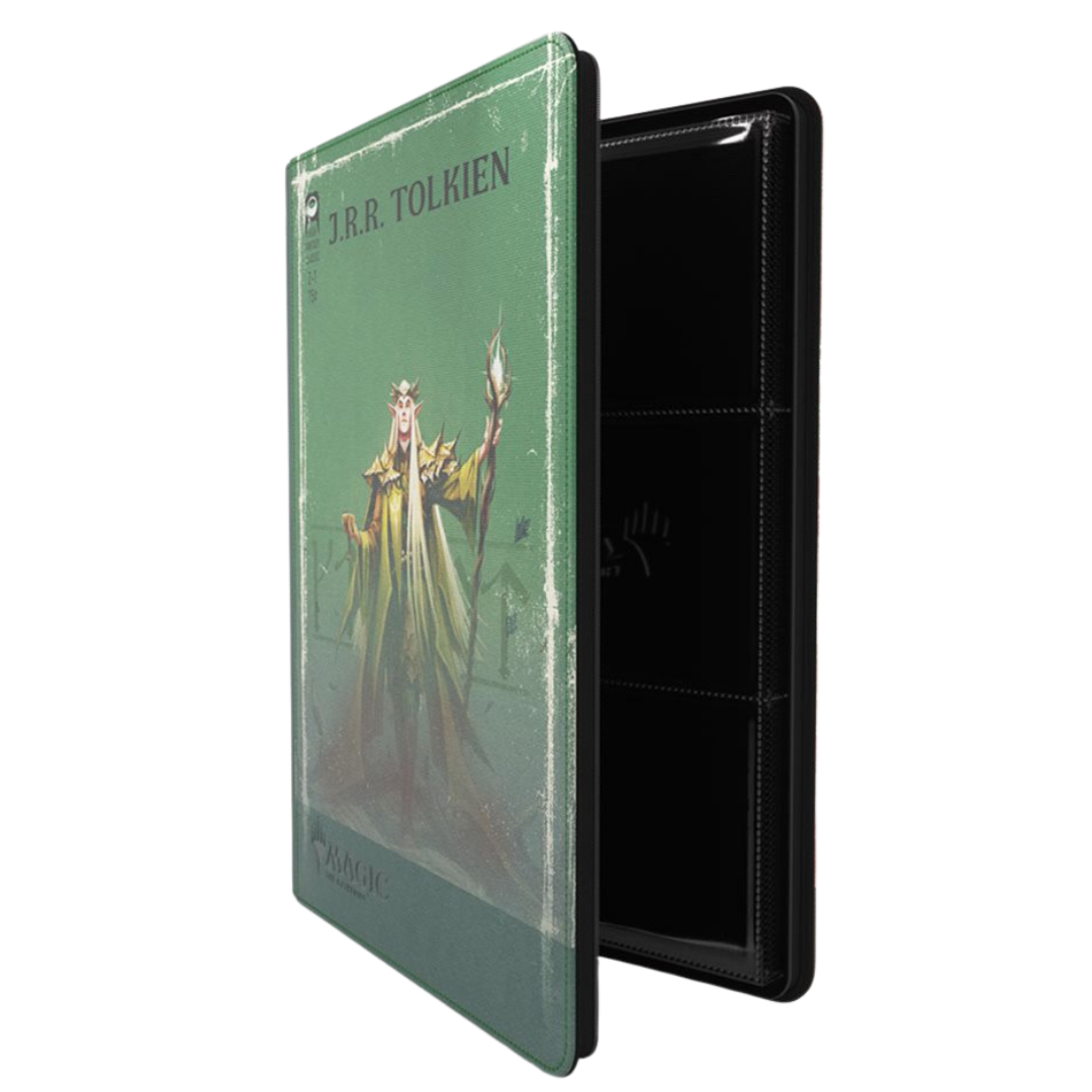 Angled view of Gamegenic MTG The Hobbit Zip Up Album with Thranduil the Elvenking artwork and zip closure