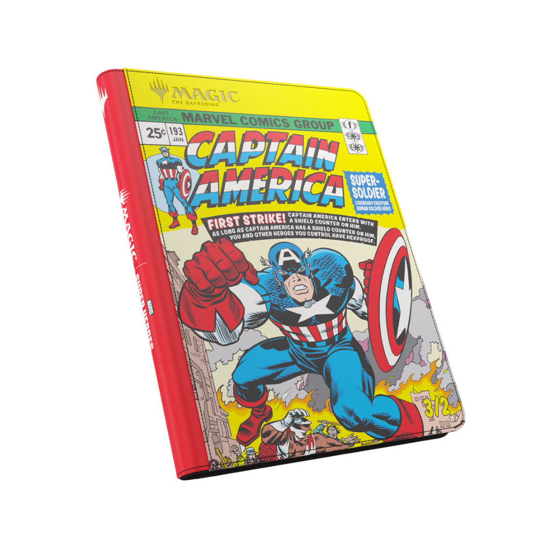 Gamegenic Magic The Gathering Marvel Super Heroes 18 Pocket Zip Up Album featuring Captain America and Black Panther artwork