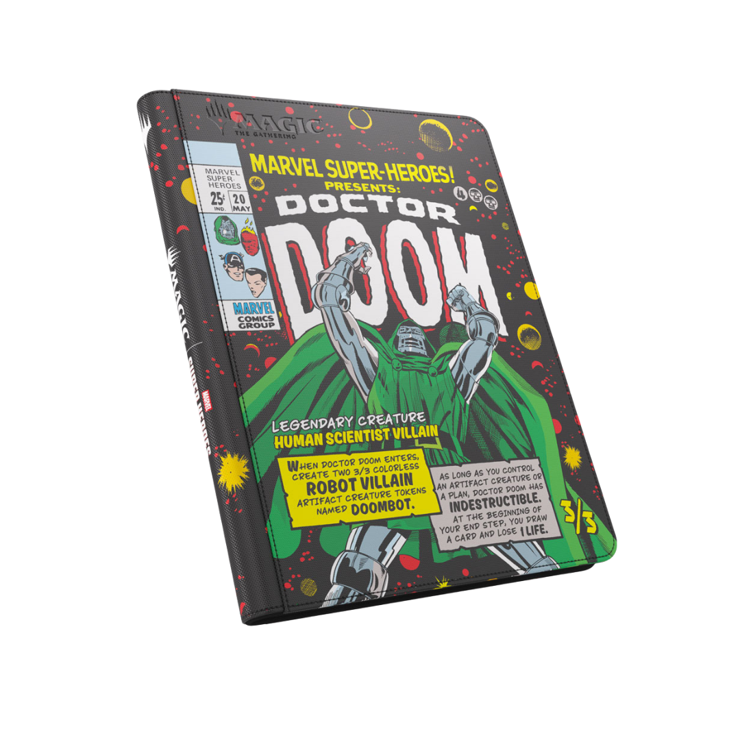 Gamegenic Magic The Gathering Marvel Super Heroes 18 Pocket Zip Up Album featuring Doctor Doom artwork