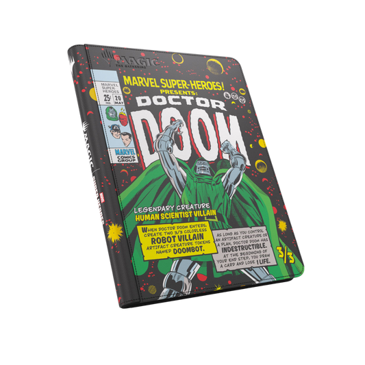 Gamegenic Magic The Gathering Marvel Super Heroes 18 Pocket Zip Up Album featuring Doctor Doom artwork