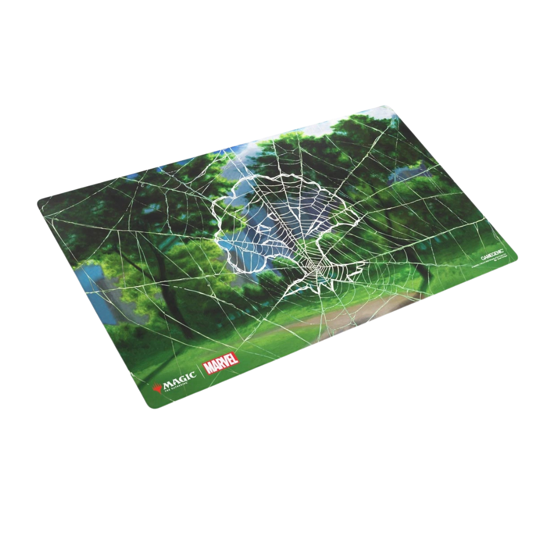 Gamegenic Spider-Man Forest Shiny Treatment MTG playmat with anti-slip back and flat stitched edges