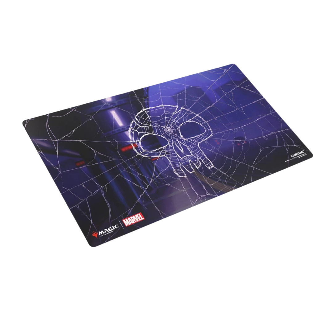 Gamegenic Spider-Man Swamp Shiny Treatment MTG playmat with anti-slip backing and flat stitched edges