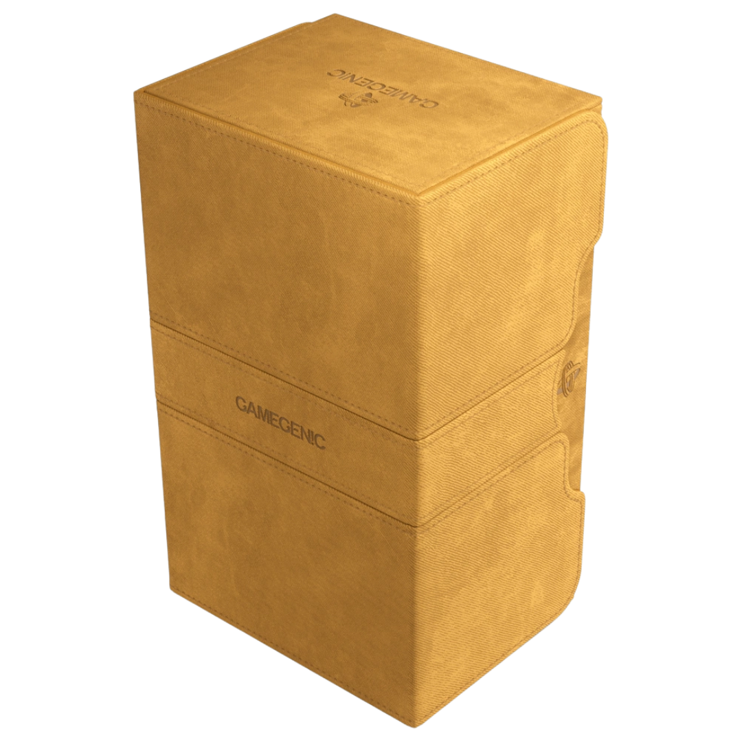 Gamegenic Stronghold Convertible XL deck box Sand, holds 200+ double-sleeved cards with microfiber lining and secure magnetic closure