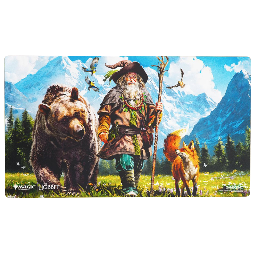 Gamegenic Magic The Gathering The Hobbit Playmat featuring Radagast of Rhosgobel artwork with the wizard alongside woodland animals