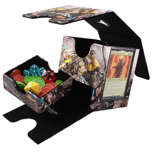 Gamegenic The Hobbit Sidekick Pro XL opened with card compartment, removable display case and accessory drawer