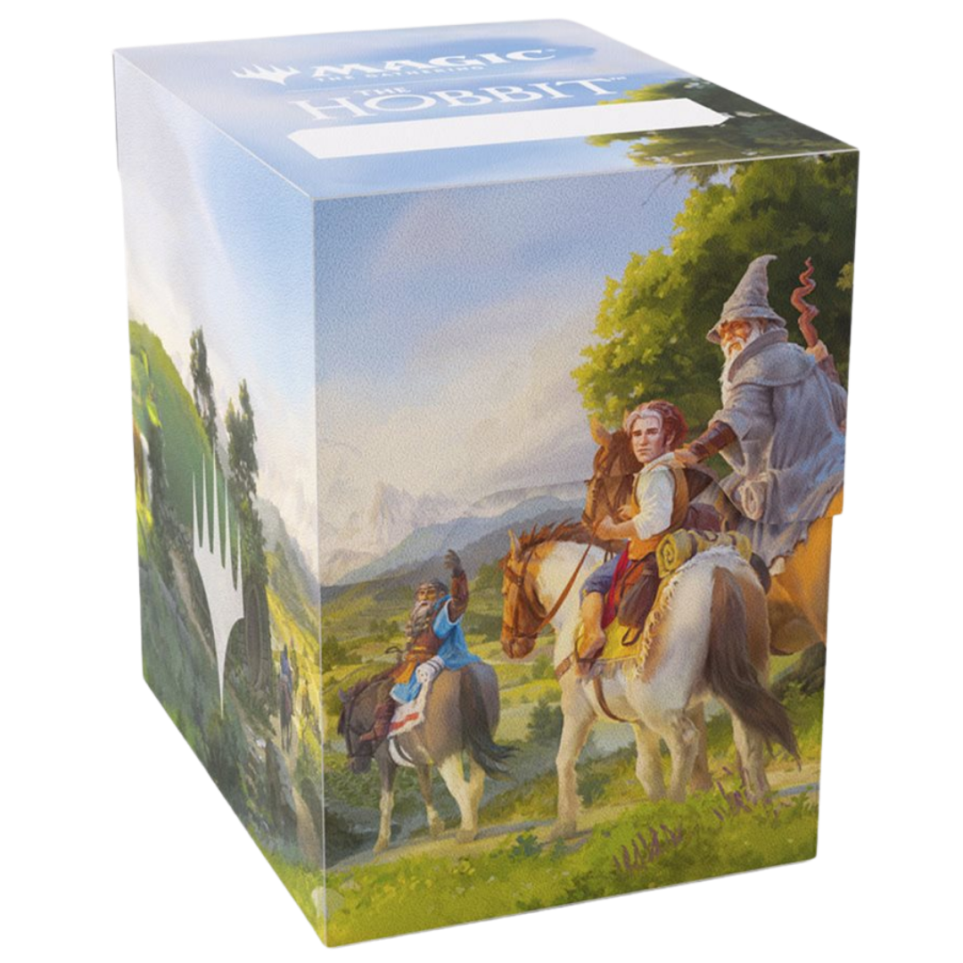 Gamegenic MTG The Hobbit Soft Crate 80+ featuring Leaving Hobbiton artwork with Bilbo and Gandalf on ponies