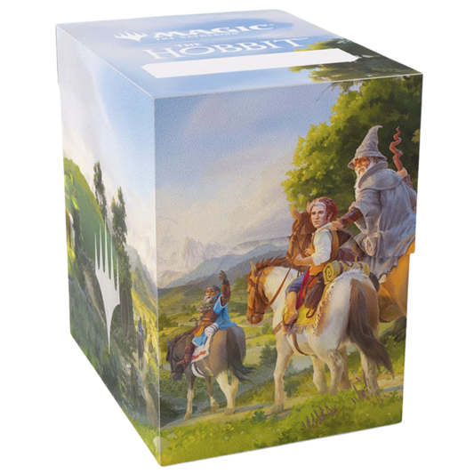 Gamegenic MTG The Hobbit Soft Crate 80+ featuring Leaving Hobbiton artwork with Bilbo and Gandalf on ponies