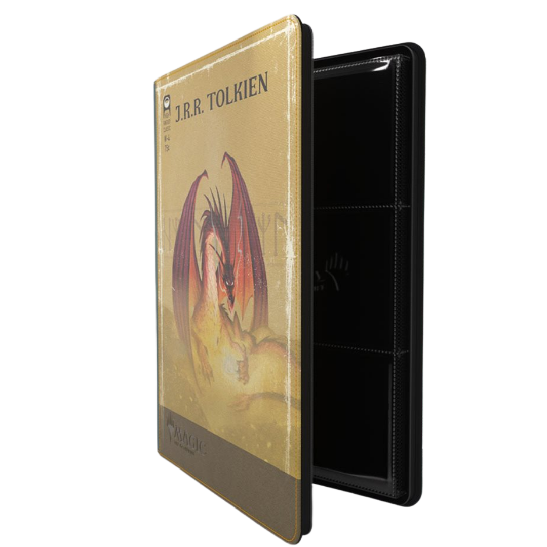 Angled view of Gamegenic Magic The Gathering The Hobbit Zip Up Album 18 Pocket featuring Gleaming Splendor artwork