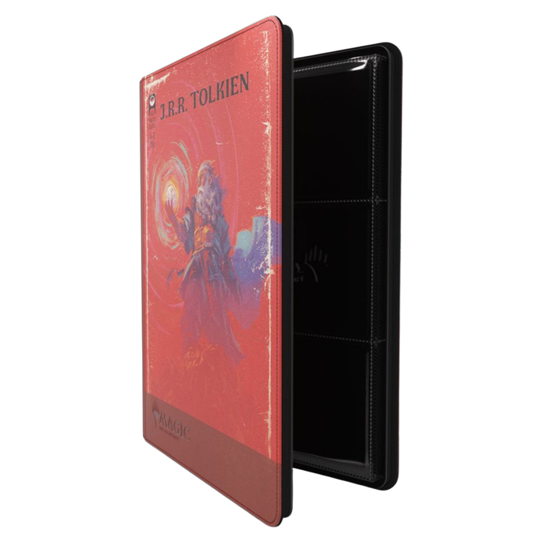 Angled view of Gamegenic Magic The Gathering The Hobbit Zip Up Album 18 Pocket featuring The Arkenstone artwork
