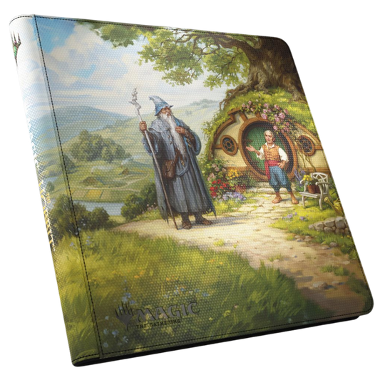 Gamegenic Magic The Gathering The Hobbit Zip Up Album 24 Pocket featuring Landscape 1 artwork with Gandalf and Bilbo on the front cover