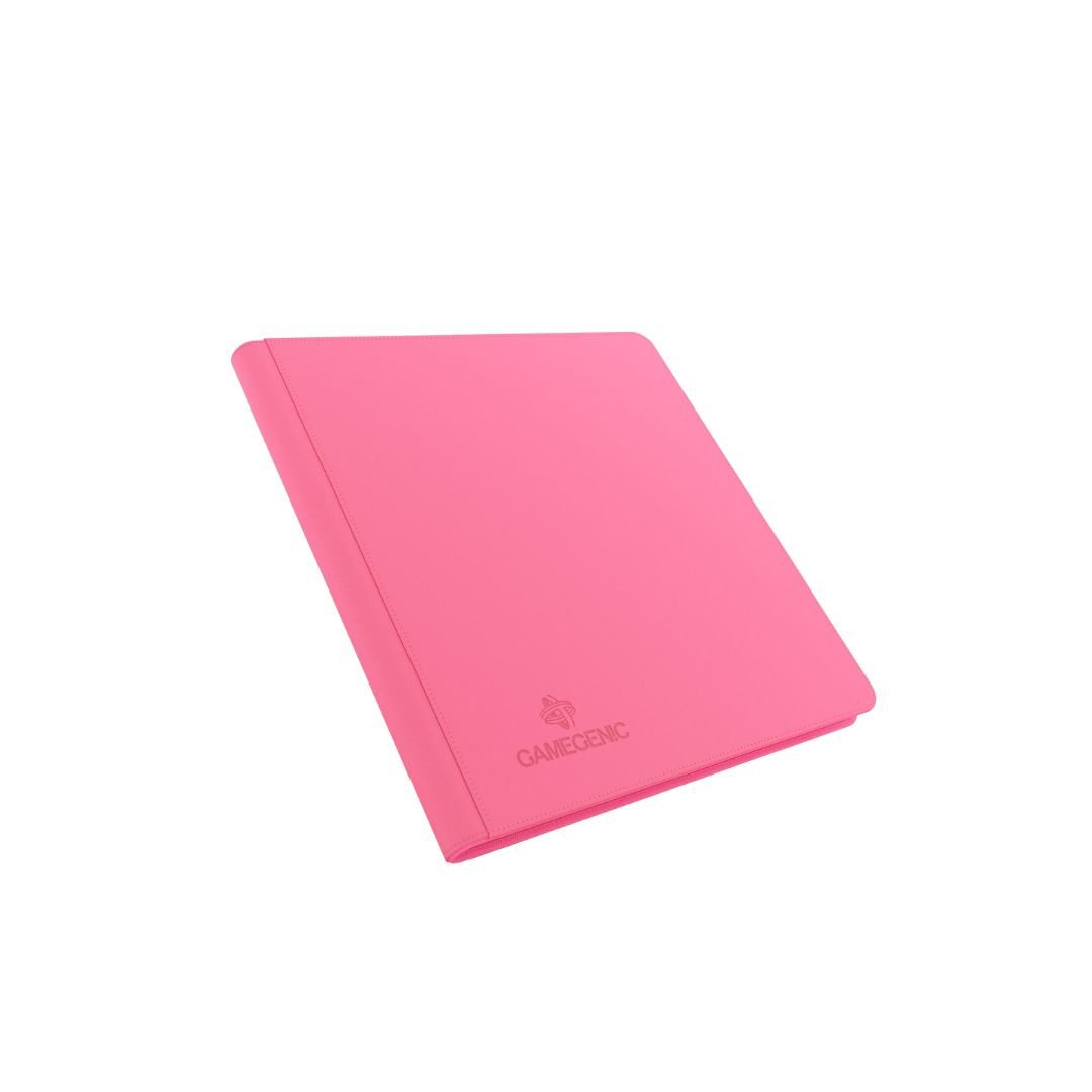 Gamegenic 24-pocket pink zip-up album for trading cards with Nexofyber surface and microfiber lining

