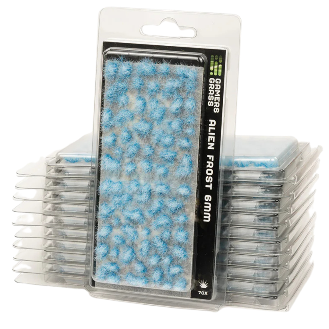 Gamers Grass Alien Frost 6mm wild tufts sheet with light blue basing accessories