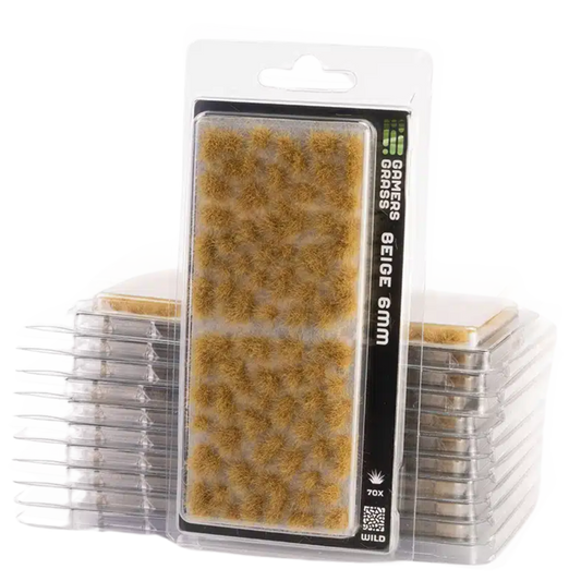 Gamers Grass 6mm Beige Tuft Wild for realistic dry grass basing and miniature terrain decoration








