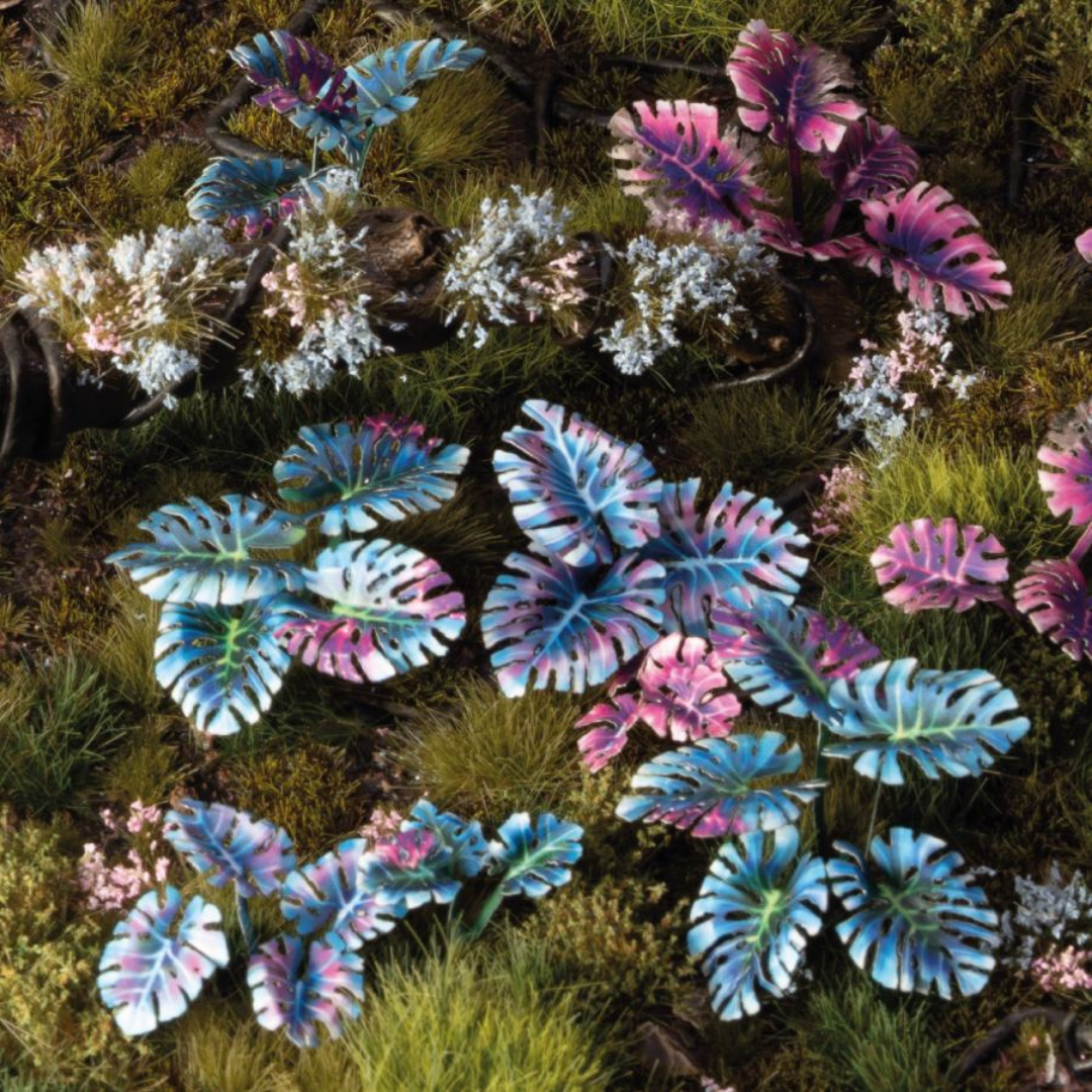 Gamers Grass Alien Monstera laser cut foliage for tabletop terrain and miniature basing
