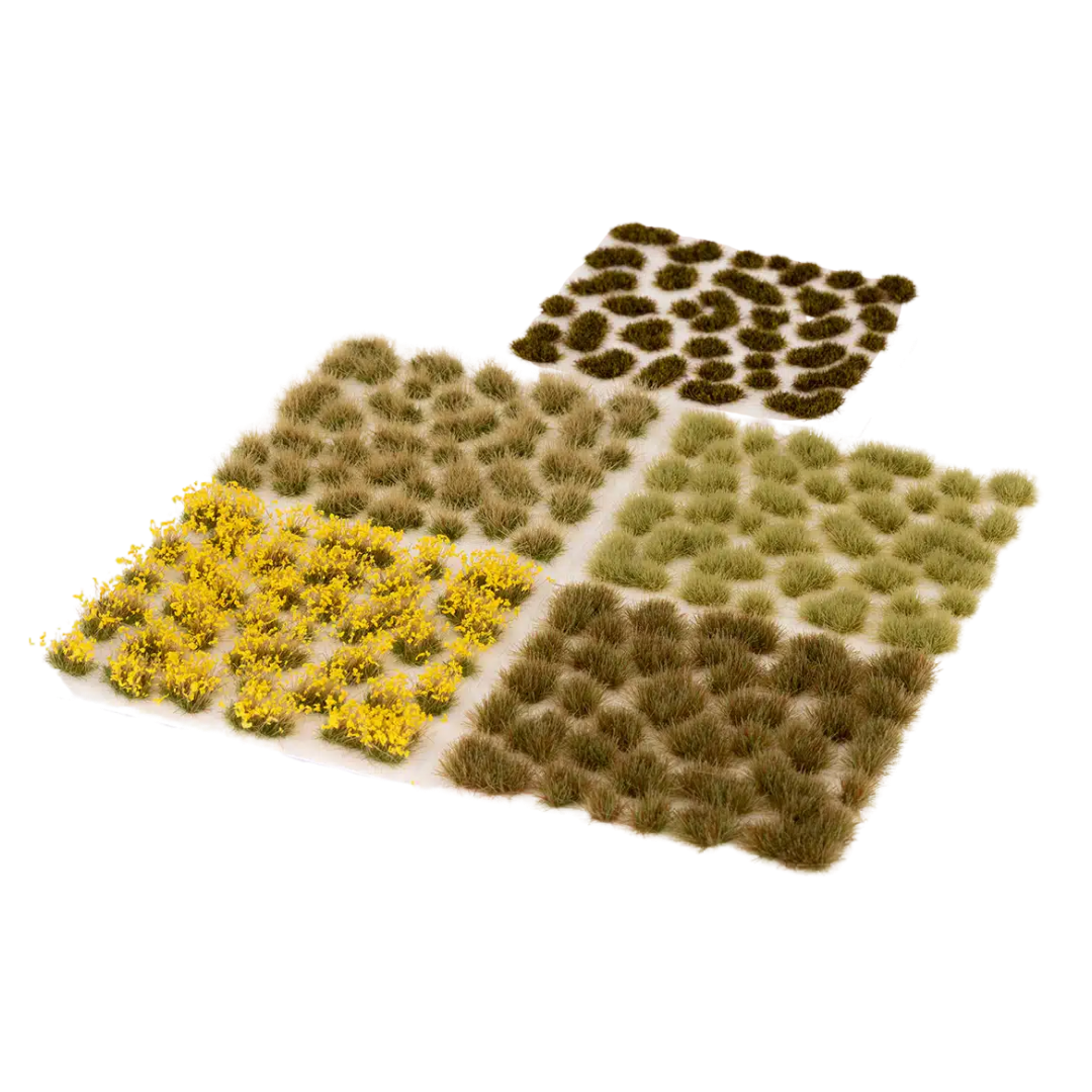 Gamers Grass Highland Set green basing tufts for miniature terrain and models