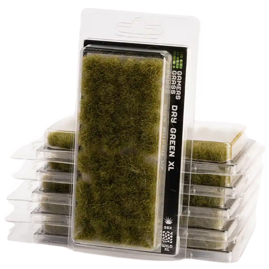 Gamers Grass XL 12mm Dry Green Tuft Wild for desert and sun-scorched miniature base decoration








