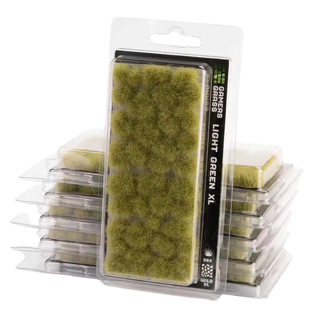 Gamers Grass 12mm Light Green XL grass tufts for miniature basing terrain and diorama projects