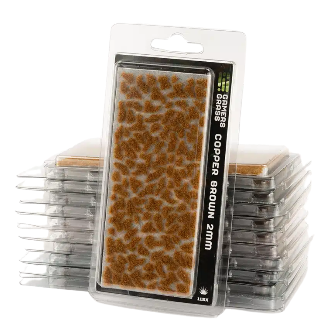 Gamers Grass 2mm Copper Brown static grass tufts for miniature bases and tabletop terrain