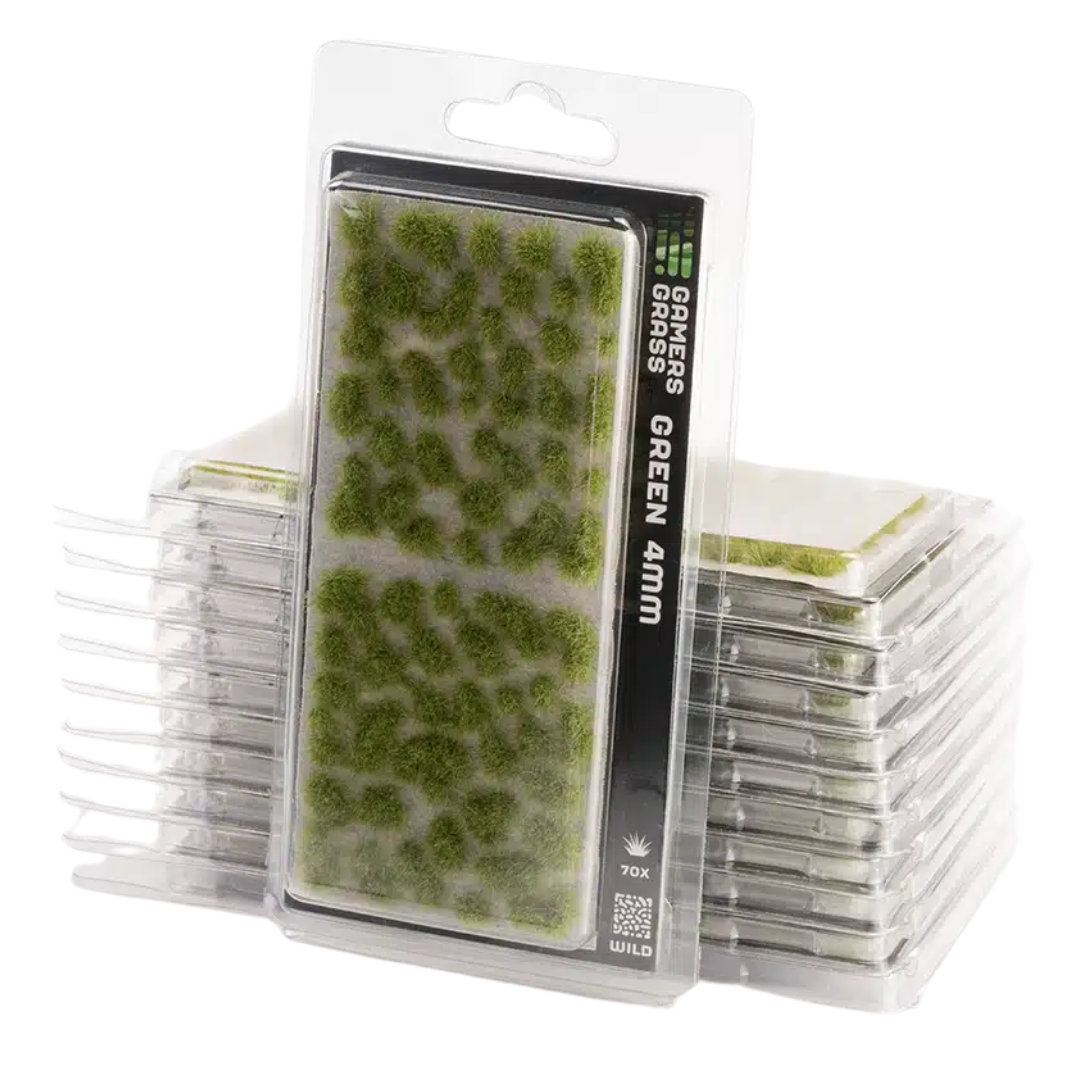 Gamers Grass 4mm Green Wild static grass tufts for miniature bases and tabletop terrain