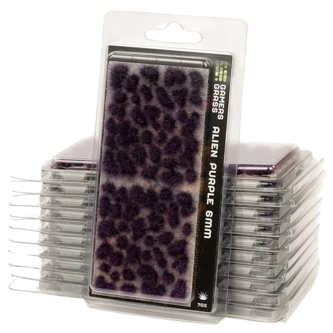 Gamers Grass 6mm Alien Purple static grass tufts for miniature bases and tabletop terrain