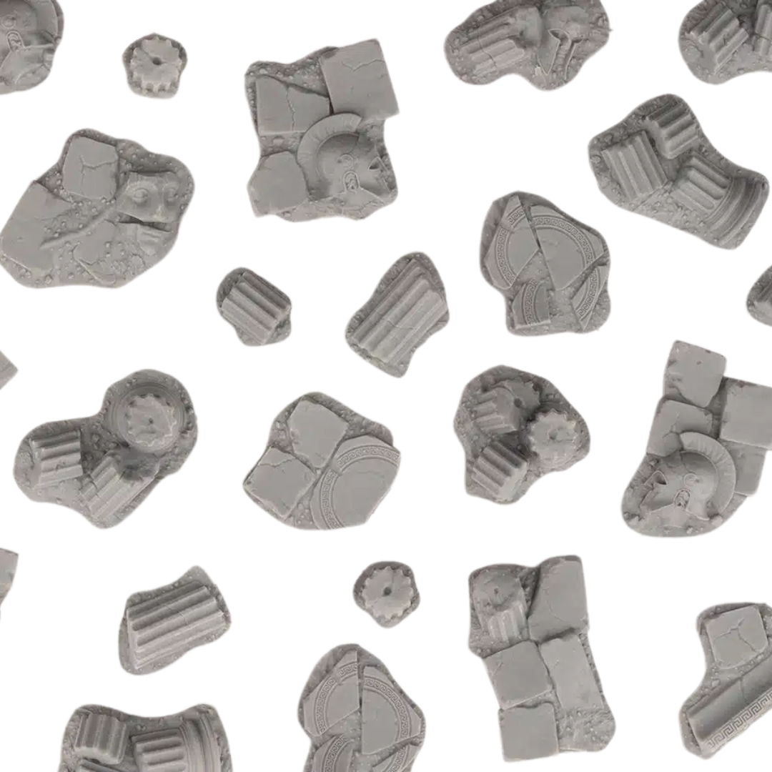 Gamers Grass Basing Bits Temple resin ruined stone base detail for Age of Sigmar and fantasy miniatures contents