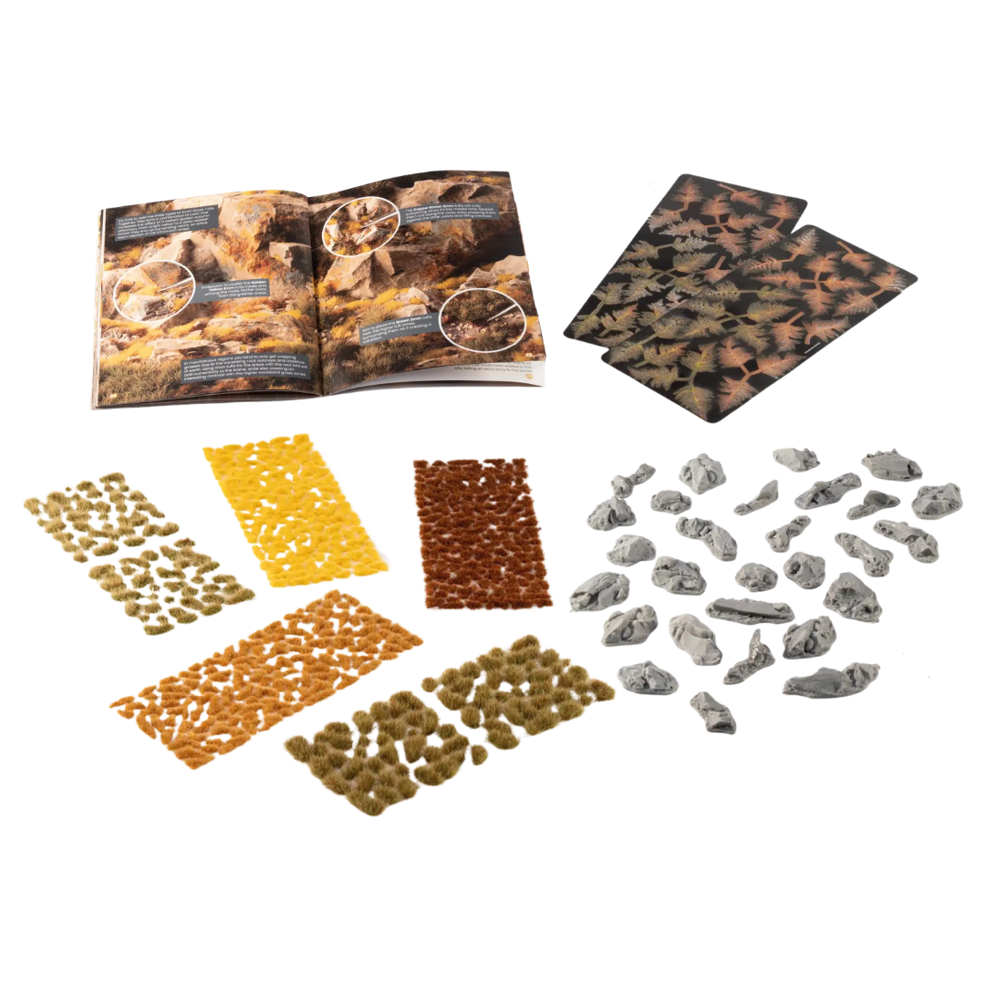 Gamers Grass Golden Autumn Glade Basing Box contents