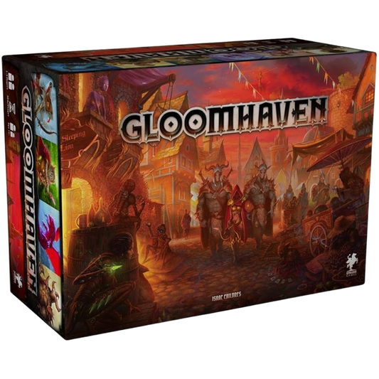 Gloomhaven Second Edition board game box featuring updated mechanics, redesigned artwork, and expanded narrative content for immersive campaign gameplay.
