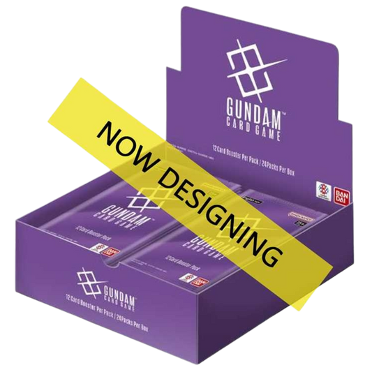 Gundam CG GD-03 Booster Box featuring cards from Gundam 00 and Hathaway’s Flash