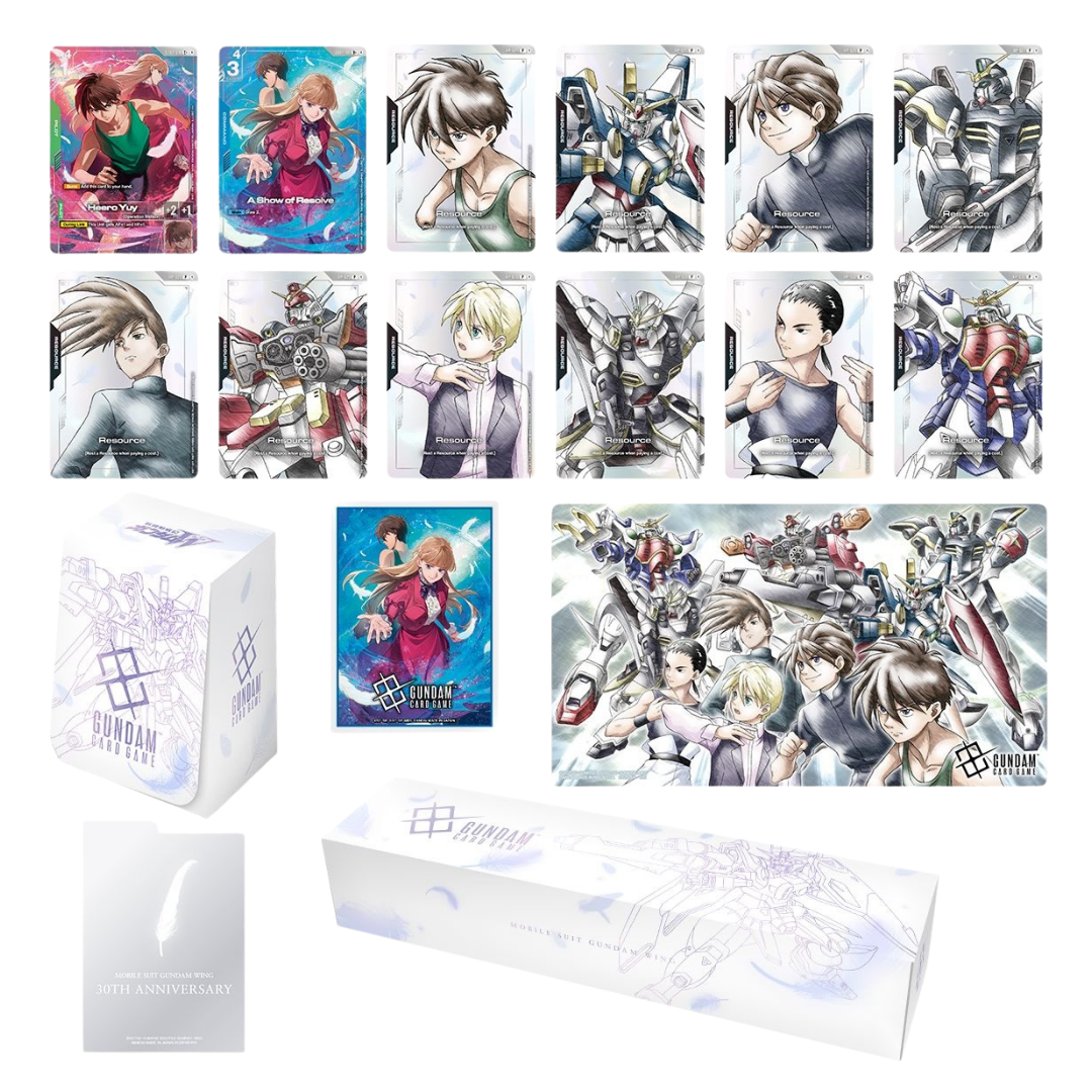 Gundam Card Game PB01 Premium Accessory Set Mobile Suit Gundam Wing with playmat storage box sleeves and cards