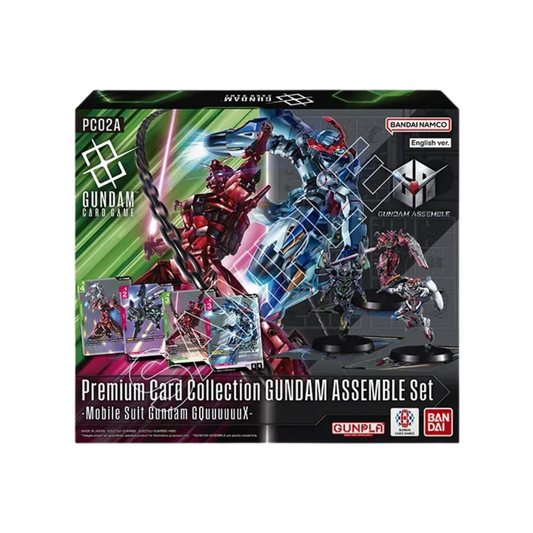 Gundam Card Game PC-02A Premium Card Collection Mobile Suit Gundam GQuuuuuuX with Gundam Assemble miniatures and holographic alt-art cards