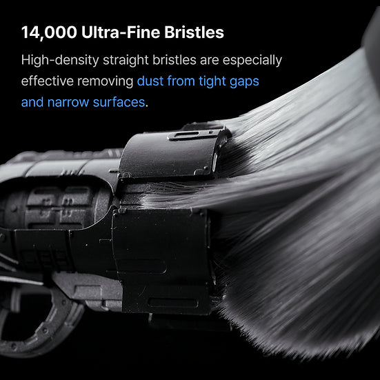 Gunprimer Dust Brush Stick with ultra-soft bristles, ideal for cleaning model kits, Gunpla, and collectibles without scratching.