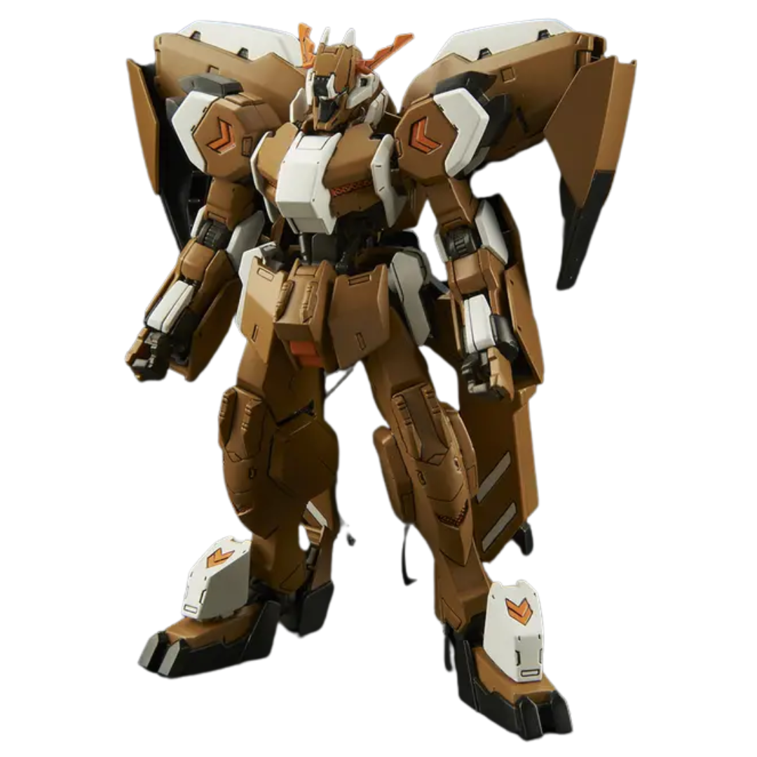 Completed Bandai HG Gundam Gusion Rebake Full City 1/144 scale Gunpla kit posed with scissors shield and rifles