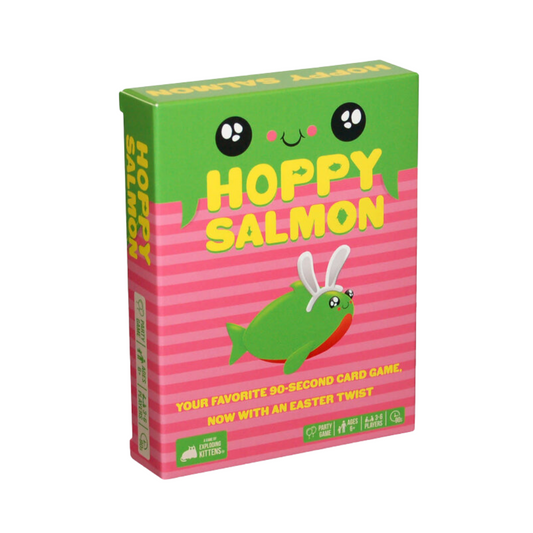 Hoppy Salmon Easter card game with fun, fast-paced action and new holiday-themed cards. Great for family fun.