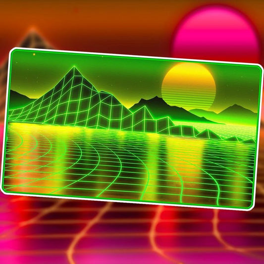 Infinite Black 1UP Premium Playmat - Artifact featuring a high-quality, non-slip surface with an intricate artifact-inspired design for card and tabletop gaming.