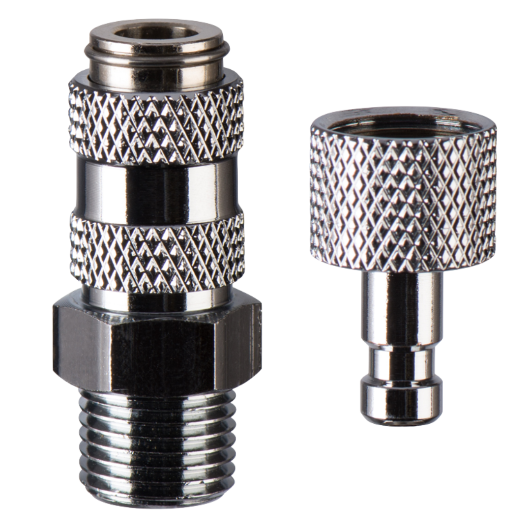 Iwata Quickfit Quick Disconnect Set metal airbrush coupling with male and female fittings