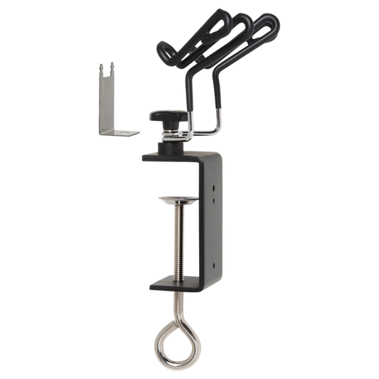 Iwata Universal Airbrush Holder clamp mount for two airbrushes compatible with gravity feed and trigger airbrush models