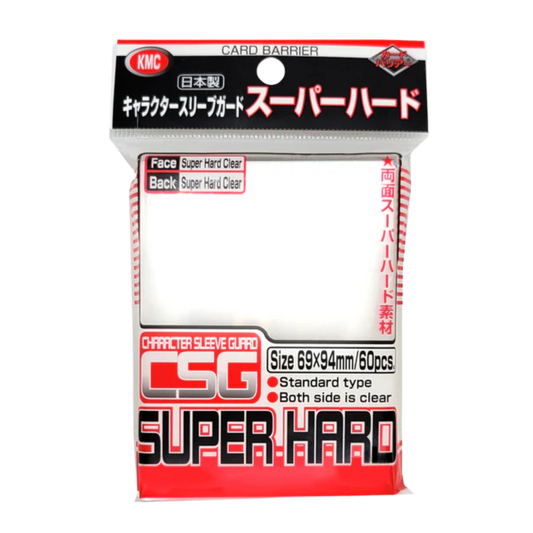 KMC Character Guard Super Hard Clear over sleeves 60 count pack for standard-size trading cards