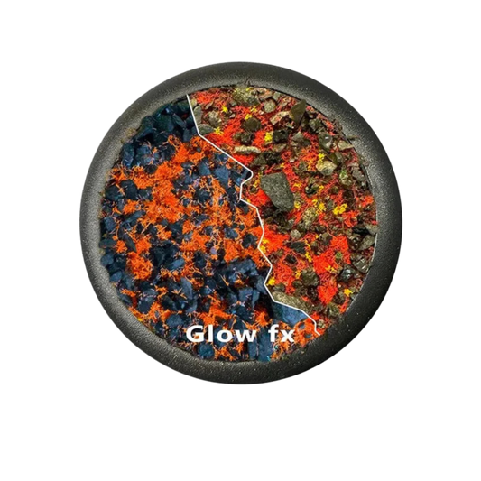 Krautcover Forges of Doom glowing lava basecover with UV reactive fiery basing mix