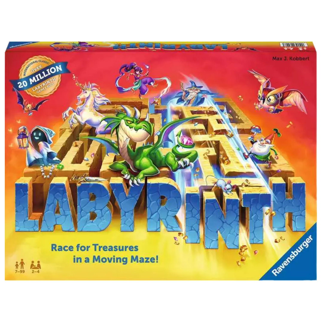 Ravensburger Labyrinth family strategy board game featuring the classic shifting maze.