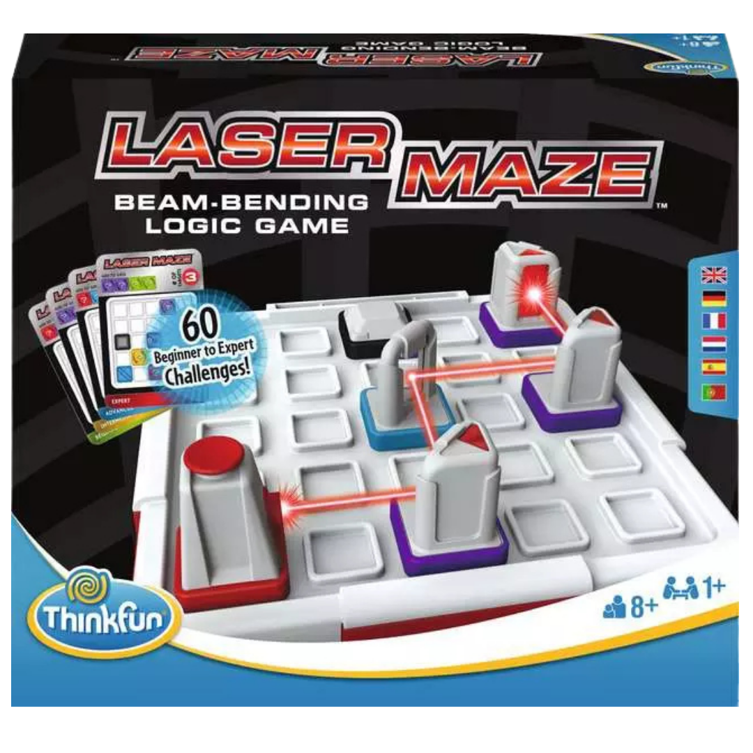 ThinkFun Laser Maze single-player logic game with 60 laser-reflecting challenges.