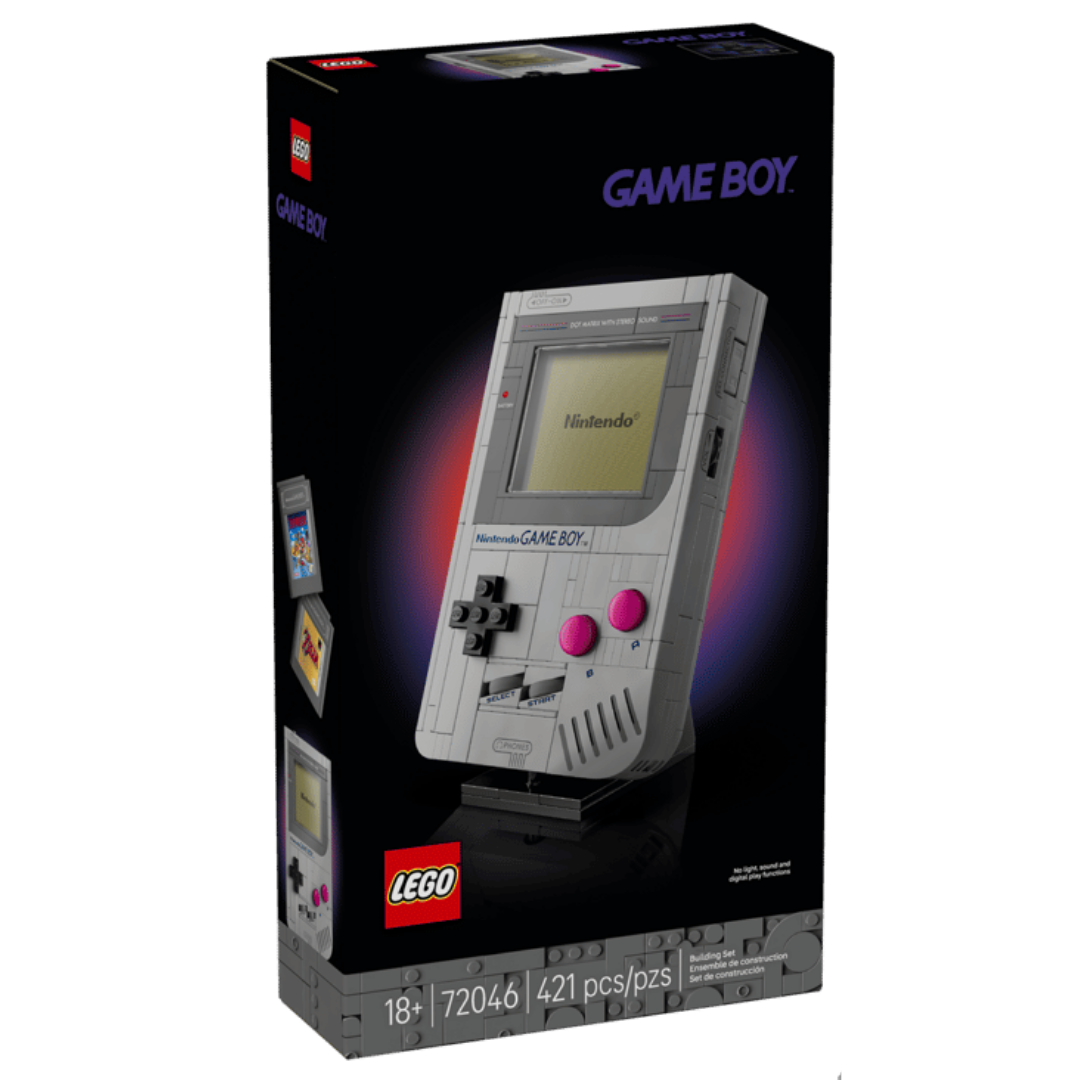 Lego Game Boy 72046 near 1:1 Nintendo handheld display model Sleek Box Art Design