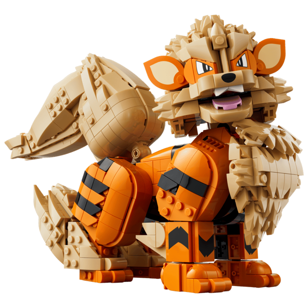 Lego Pokemon Arcanine 72160 detailed orange and tan display figure with articulated body and open mouth