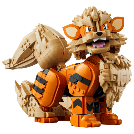 Lego Pokemon Arcanine 72160 detailed orange and tan display figure with articulated body and open mouth