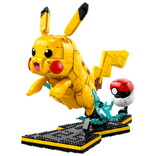 Lego Pokemon Pikachu and Poké Ball 72152 dynamic display build with lightning effect base
