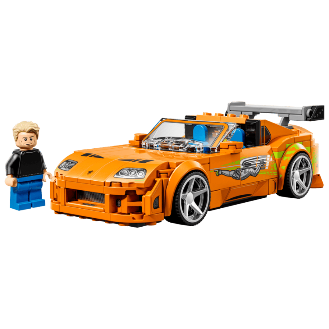 Lego Fast & Furious Toyota Supra MK4 77260 front view with Brian O’Conner minifigure