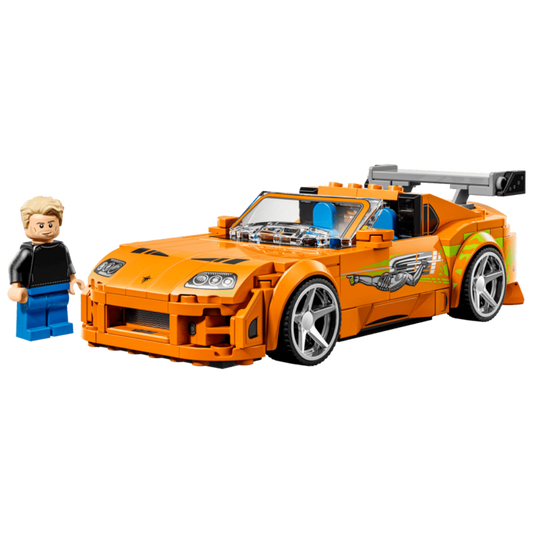 Lego Fast & Furious Toyota Supra MK4 77260 front view with Brian O’Conner minifigure