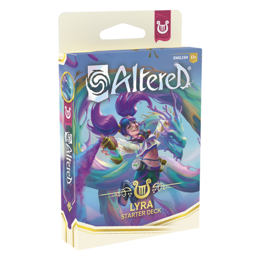 Altered TCG Lyra Starter Deck – Includes a pre-constructed 60-card deck featuring Lyra, powerful supporting cards, a rulebook, a playmat, a deck box for easy storage, and a set of condition markers. Ideal for beginners and seasoned players alike!